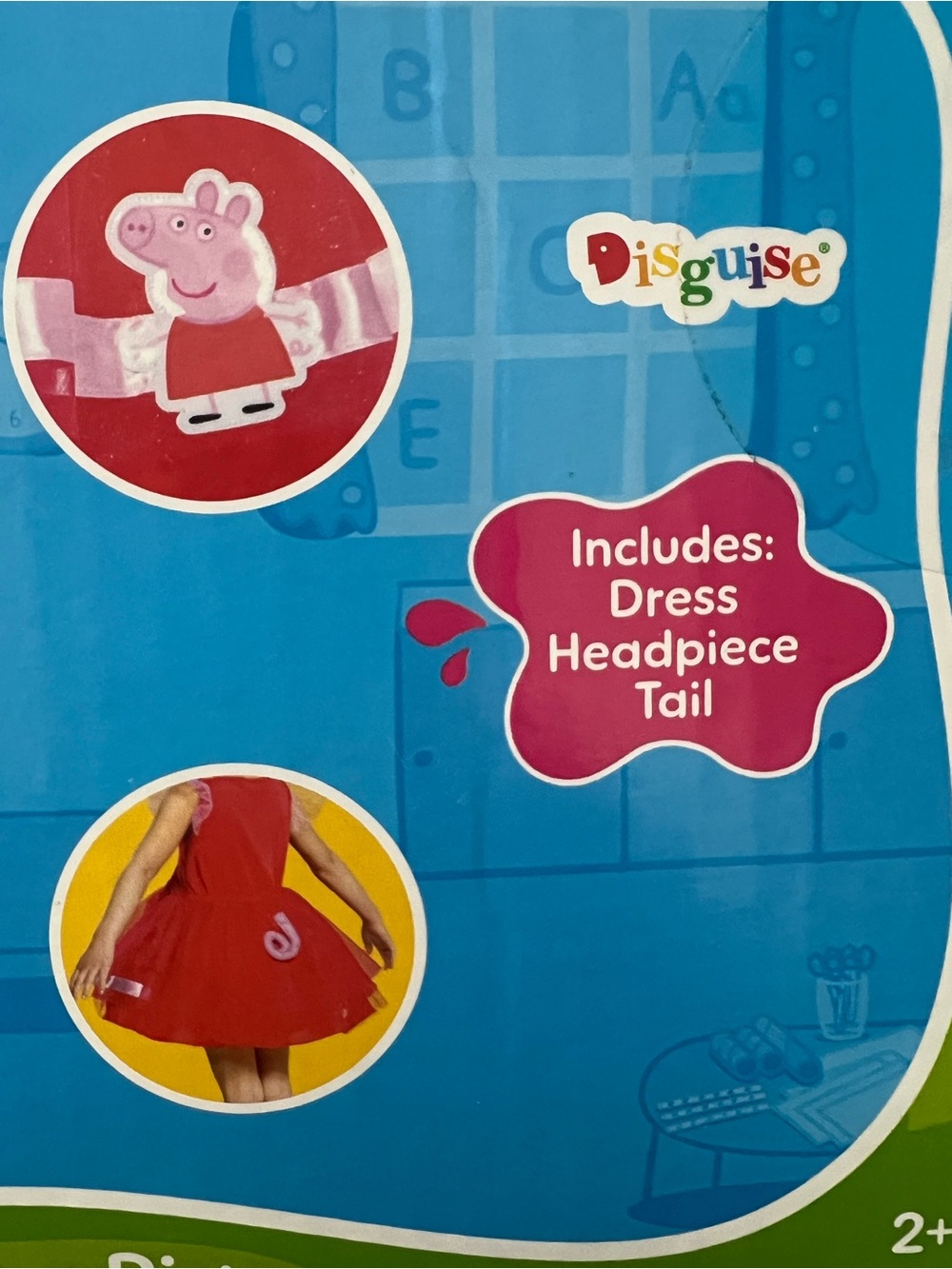 Peppa Pig Red costume Dress with Pink Headpiece Toddler Costume NEW 2T Halloween - Picture 4 of 10
